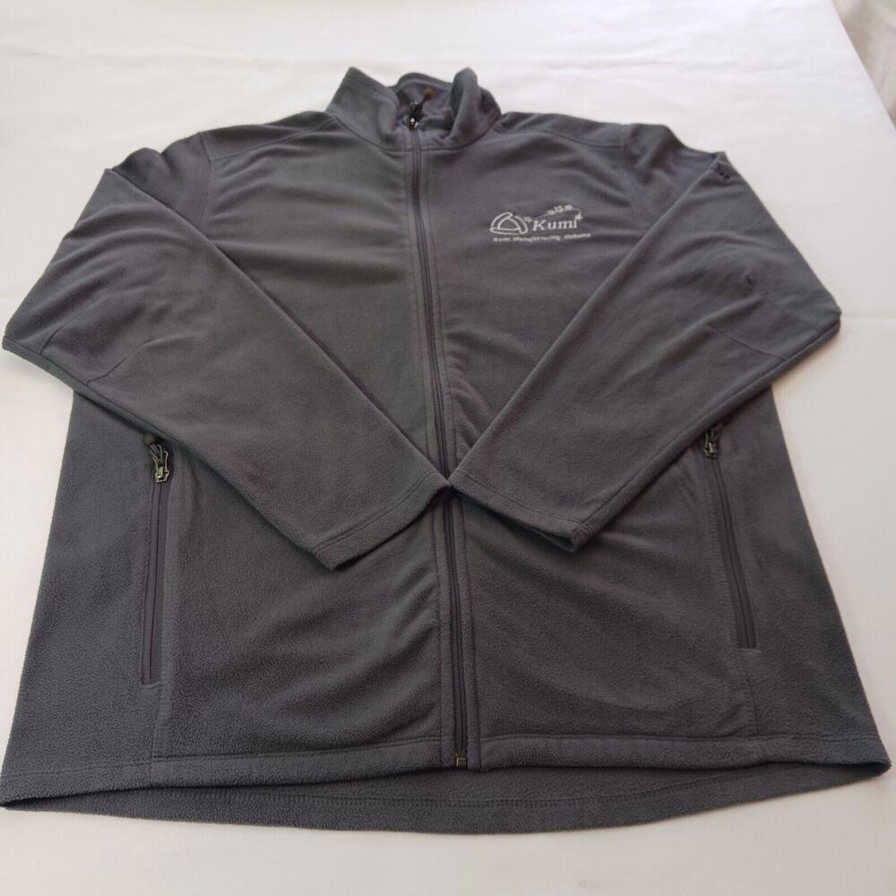 Eddie Bauer KUMI MANUFACTURING ALABAMA Men's Gray Full Zip Pockets Sweatshirt XL